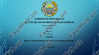 yukstamedulyar nefronlar va ularning gormonlari — PPTX