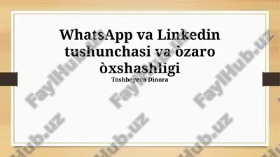 whatsapp va linkedin tushunchasi va òzaro òxshashligi — PPTX