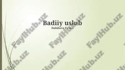zamonaviy badiiy uslublar — PPTX