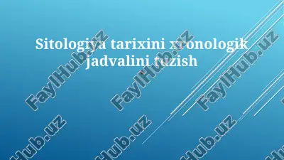 sitologiya tarixini xronologik jadvalini tuzish — PPTX