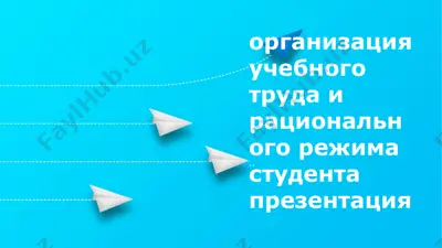 organizatsiya uchebnogo truda i ratsionalnogo rejima studenta — PPTX