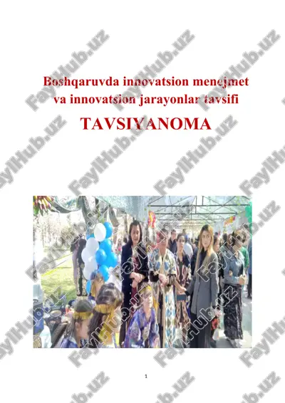 boshqaruvda innovatsion menejmet va innovatsion jarayonlar tavsifi — DOCX