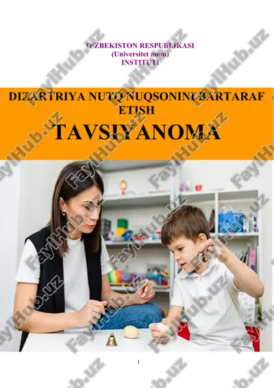 dizartriya nutq nuqsonini bartaraf etish — DOCX