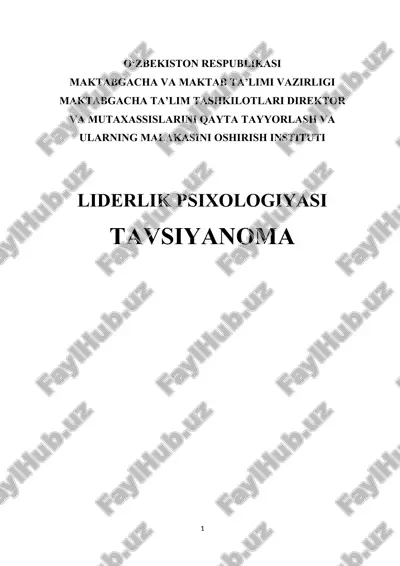 liderlik psixologiyasi — DOCX
