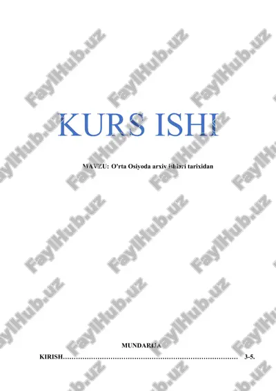 o'rta osiyoda arxiv ishlari tarixidan — DOCX