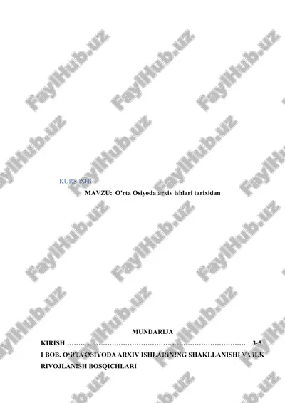o'rta osiyoda arxiv ishlari tarixidan — DOCX