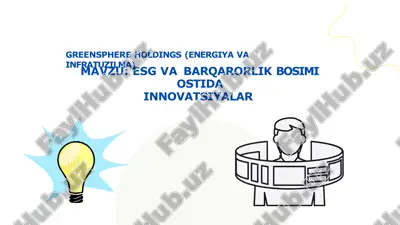 esg va barqarorlik bosimi ostida innovatsiyalar — PPTX