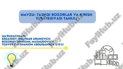 tashqi bozorlar va kirish strategiyasi tahlili — PDF