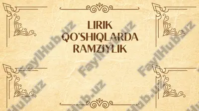 lirik qo’shiqlardab ramziylik — PPTX