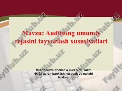 auditning umumiy rejasini tayyorlash xususiyatlari — PPTX
