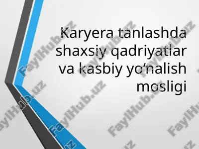 shaxsiy qadriyatlar va kasbiy yo‘nalish — PPTX