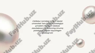 psixologiya fanidan tayyorlagan mustaqil ishi — PDF