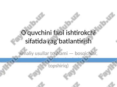 amaliy usullar to‘plami — PPTX