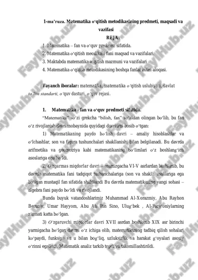matematika o‘qitish metodikasi — PDF