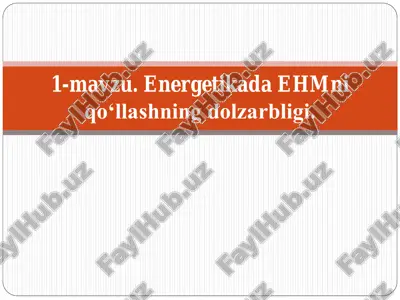 energetikada ehmni qo‘llashning dolzarbligi — PDF
