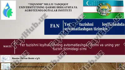 yer tuzishni loyihalashda avtomatlashgan tizimlar — PDF