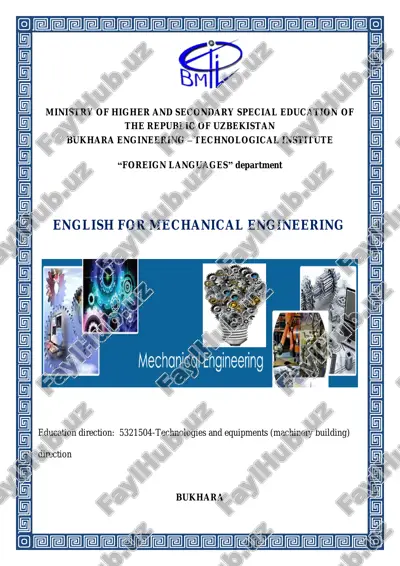 english for mechanical engineering — PDF