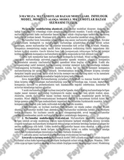 ma’lumotlar bazasi modellari — PDF
