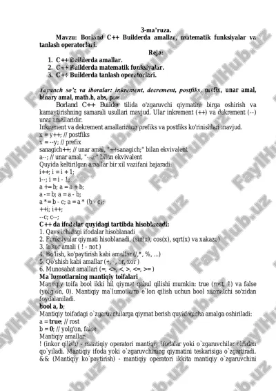 borland c++ builderdagi amallar — PDF