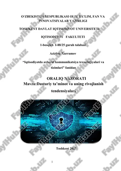 dasturiy ta’minot va uning rivojlanish tendensiyalari — DOCX