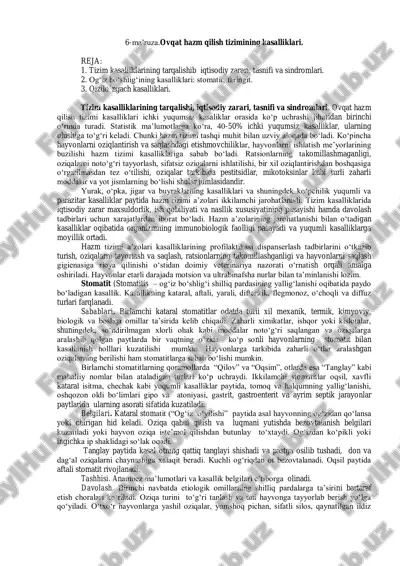 ovqat hazm qilish tizimining kasalliklari — PDF