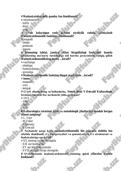 madaniyatshunoslik — PDF