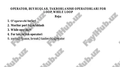 operator, buyruqlar, takrorlanish operatorlari — PDF