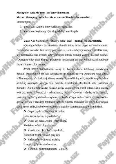 qutadg‘u bilig — PDF