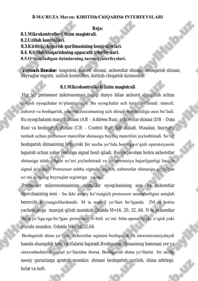 mikrokontrollerli tizim magistrali — PDF