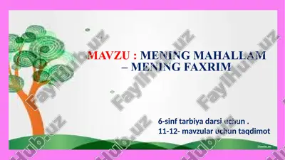 mening mahallam - mening faxrim — PPTX
