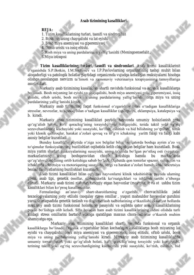 asab tizimining kasalliklari — PDF