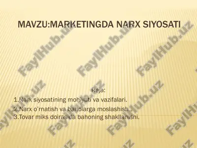 marketingda narx siyosati — PDF
