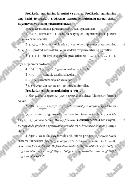 predikatlar mantiqida simvollar — PDF