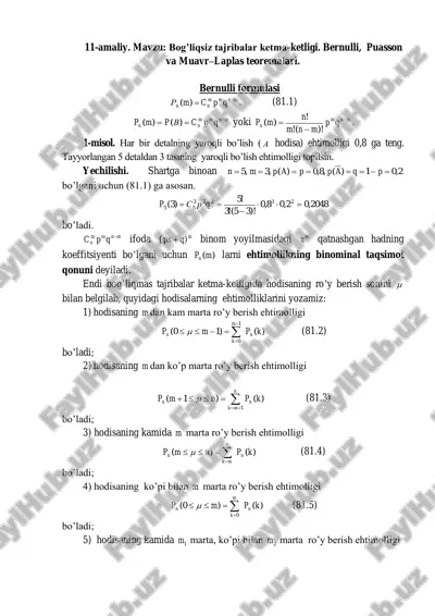 bernulli formulasi — PDF