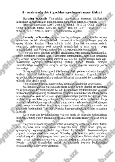 yog‘ochdan tayyorlangan transport idishlari — PDF