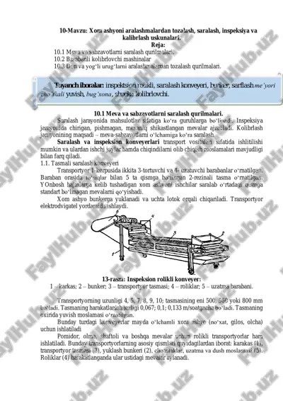 meva va sabzavotlarni saralash qurilmalari — PDF