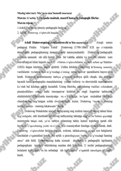 adolf distervegning pedagogik faoliyati — PDF