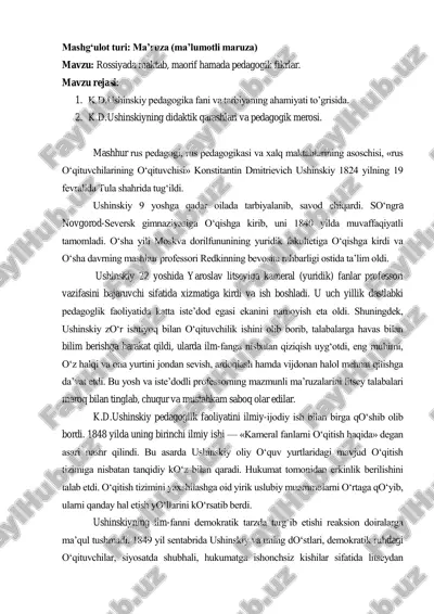 rossiyada maktab, maorif hamada pedagogik fikrlar — PDF