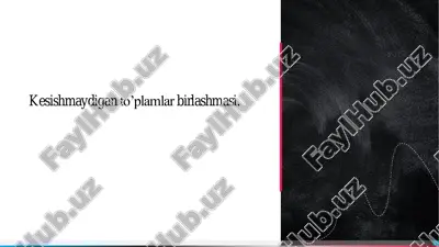 kesishmaydigan to’plamlar birlashmasi — PDF