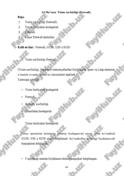 tizim xavfsizligi (firewall) — PDF