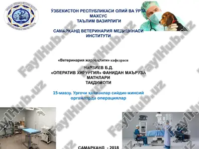 operativ xirurgiya fanidan ma'ruza — PDF