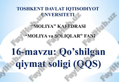 qo‘silgan qiymat soligi (qqs) — PDF