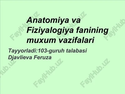 anatomiya va fiziyalogiya — PDF
