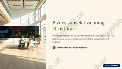 biznes subyekti va uning strukturasi — PDF