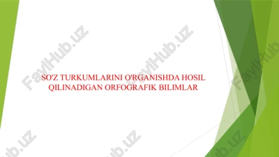 so'z turkumlarini o'rganishda hosil qilinadigan orfografik bilimlar — PPTX