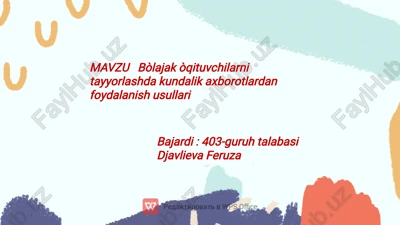ta'lim jarayonida bo‘lajak maktabgacha ta'lim tashkilotlari — PDF