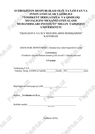 toshkent viloyati parkent tumani g’ish zavodi — DOCX