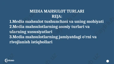 media mahsulot turlari — PPTX