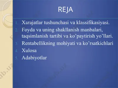 sаnоаtdа tаnnаrx, fоydа vа ishlаb chiqаrish rеntаbеlligi — PPTX