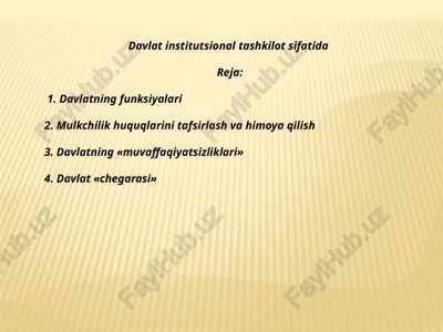 davlat institutsional tashkilot sifatida — PPTX
